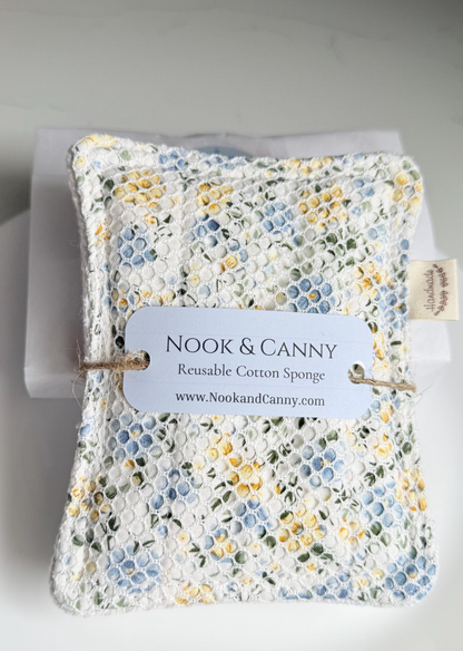 Reusable Cotton Sponges – Golden Bloom 3-Pack